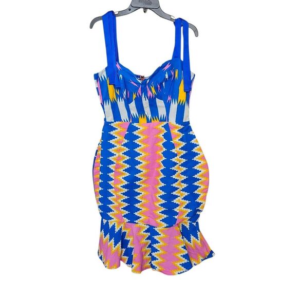 True Fond Akai Kente Dress African Mermaid‎ Gown Traditional Wedding Gown Sz Lg - Picture 8 of 11